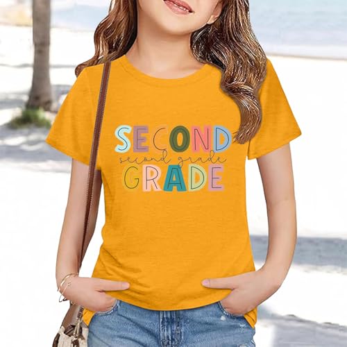 Back to School Second Grade Shirt Girls Boys First Day of School Clothes Kids Short Sleeve Lightweight Tees Tops4