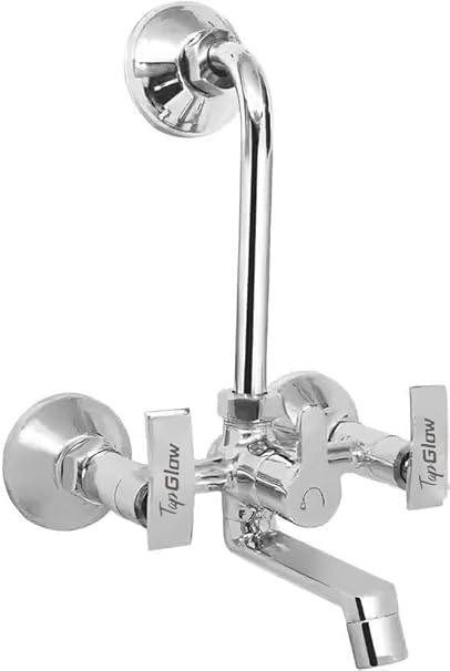Tapglow Passion Plated Wall Mixer with L Bend Mixer Faucet Plated Wall Mixer with L Bend Mixer Faucet (Wall Mount Installation Type)