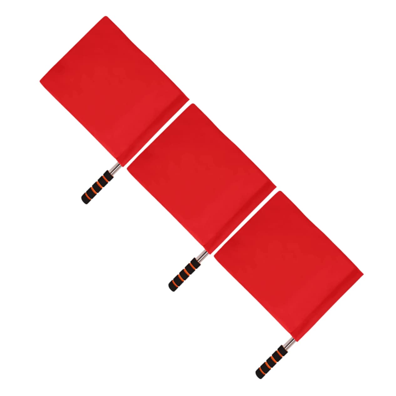 NAMOARLY 3pcs Sports Flags Red Traffic Safety Signal Flag for Referee Line Judge