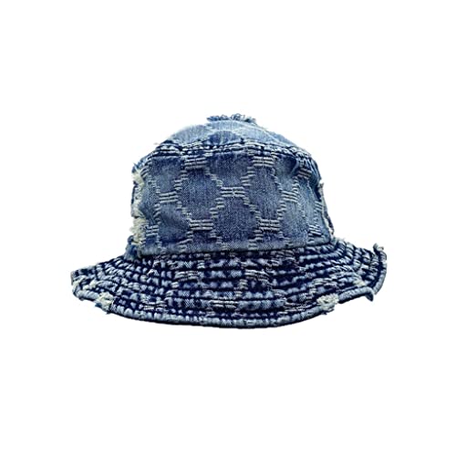 Chapeau de pêcheur jacquard de qualité supérieure texture effet jean vieilli