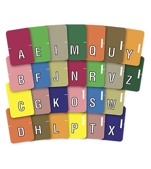 Alphabetical File Tab Labels, Top Position (T, Set of 1)