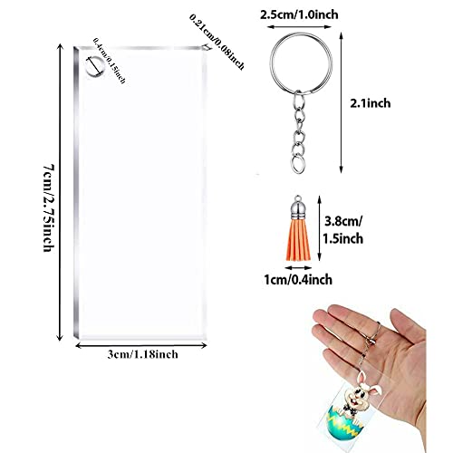 120 Pezzi Portachiavi Acrilici Vuoti, Set di Nappe...