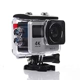 SXFJF Caméra d'action, 4K 20MP WiFi sous-Marine 30M Caméra HD Action, 2,0 Pouces À Écran LCD / 0,8 Pouces À Écran Avant, pour La Stabilisation en Direct Streaming,Argent