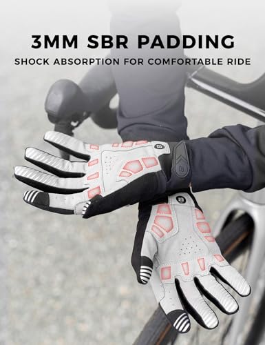 Foto von ROCKBROS Winter Fahrradhandschuhe Herren Damen Touchscreen, Warm Gefüttert & Winddicht, Stoßdämpfend und rutschfest mit Reflektoren, MTB Rennrad Handschuhe für Radsport und Outdoor, XL