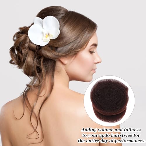 YBEATY Volume Hair Bun Maker Tool Hair Sponge for Updo with Bobby Pins Brown Hair Bumps for Volume Insert Hair Filler for Thin Hair Salon Must-Have