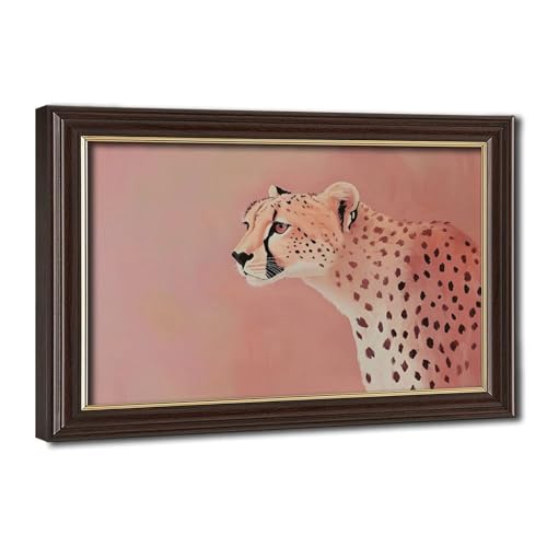 Art guépard rose impression sur toile premium 61 x 91 cm