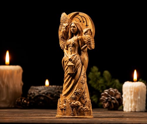 Estatua Diosa Nyx de Madera miniatura 5