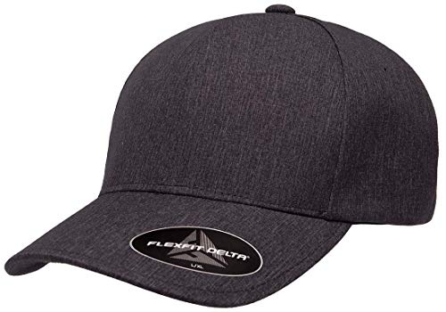 Flexfit Men's Delta Seamless Baseball Cap, Melange Charcoal, Small-Medium