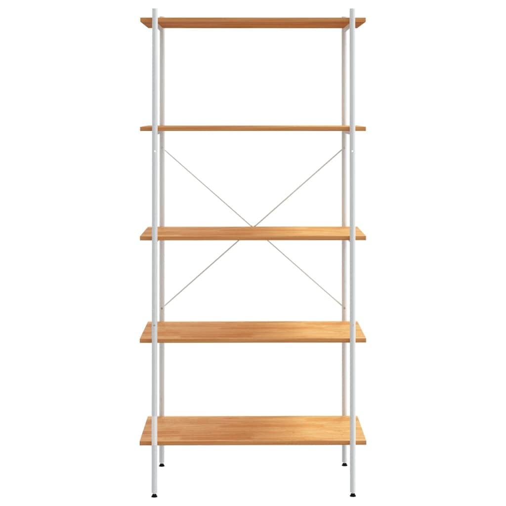 vidaXL Étagère à 5 Niveaux, Meuble de Rangement, Étagère à Livres, Organisateur de Salon Salle de Séjour Maison Intérieur, Blanc et Chêne