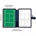jwfxiaodige Tennis Coach Board Clipboard, Premium Tactical Double-Sided Coach Marker Board, with Full & Half Court Tennis Dry Erase Marker Board, Tennis Coaching Board, with 2 Whiteboard Pens