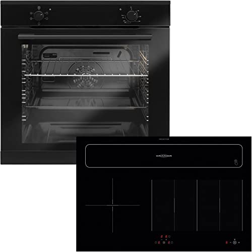 Oranier Einbaubackofen Set Induktion - autarker Backofen EBS 9911 mit Kochfeld 80 cm Dunstabzug Abluft-Umluft KXI 1082…