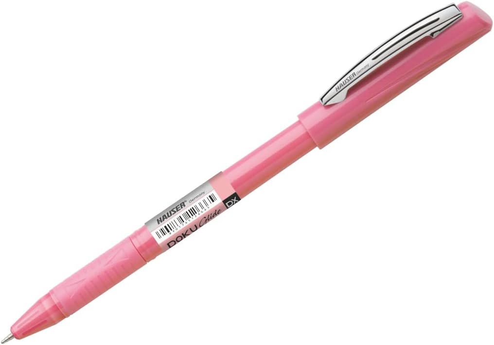 Hauser Doku Glide 0.7mm Ball Pen Stand | Comfortable Grip For Easy Handling | Smudge Free & Smooth Writing | Sturdy & Refillable Pen | Blue Ink, of 50 Pens