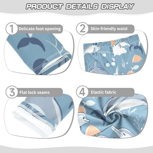 Toddler Girls Leggings Printed Yoga Pants Leggings Blue White Dolphin for Kids3