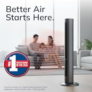 Lasko Oscillating All Season Tower Fan and Space Heater in One for Home with Adjustable Thermostat, Overheat Protection, 4 Fan Speeds, 3 Heat Settings and Remote, 42 Inches, 1500W, Gray, FH515