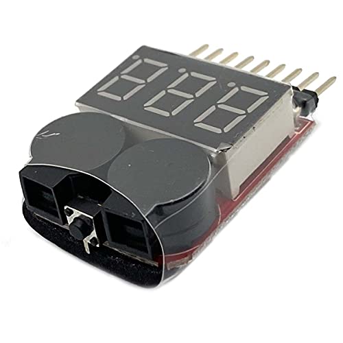 Image of Kiro&Seeu 5PCS RC Lipo Battery Tester Monitor Low Voltage Buzzer Alarm Voltage Checker with LED Indicator for 2-8s Lipo Life LiMn Li-ion Battery