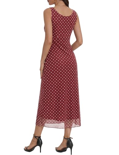 Image of Floral Maxi Dresses for Women Summer Semi Formal Long Mesh Dress | Womens Sleeveless V Neck Bodycon Elegant Casual Wedding Guest Cocktail Party Dress Date Night Outfits Spring Trendy 2026