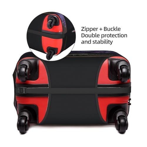 Housse de protection pour valise lavande blanche taille L - 5