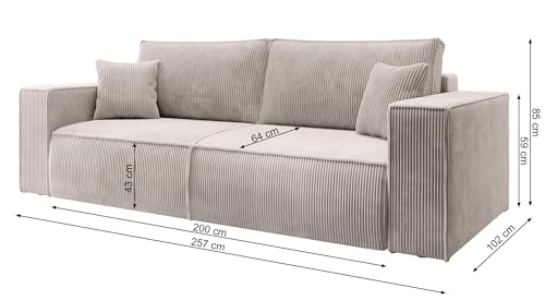 Selsey-Sofa-Schlafsofa-Couch-Mit-Stauraum-Schlaffunktion-Pflegeleicht-Polyurethanschaum-Kordsamt-Weich-Beige-Farese | Dealmeister.io Alt tag für bilder post titel