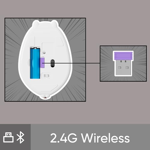 Image of Akko Cat Theme Wireless Gaming Mouse Gray, Tri-Mode Mouse BT3.0 /BT5.0 /2.4G, Cute Optical Cordless Cartoon Mice for Computer /Laptop /Desktop /PC, Compatible with Mac /Win Gray Mimo