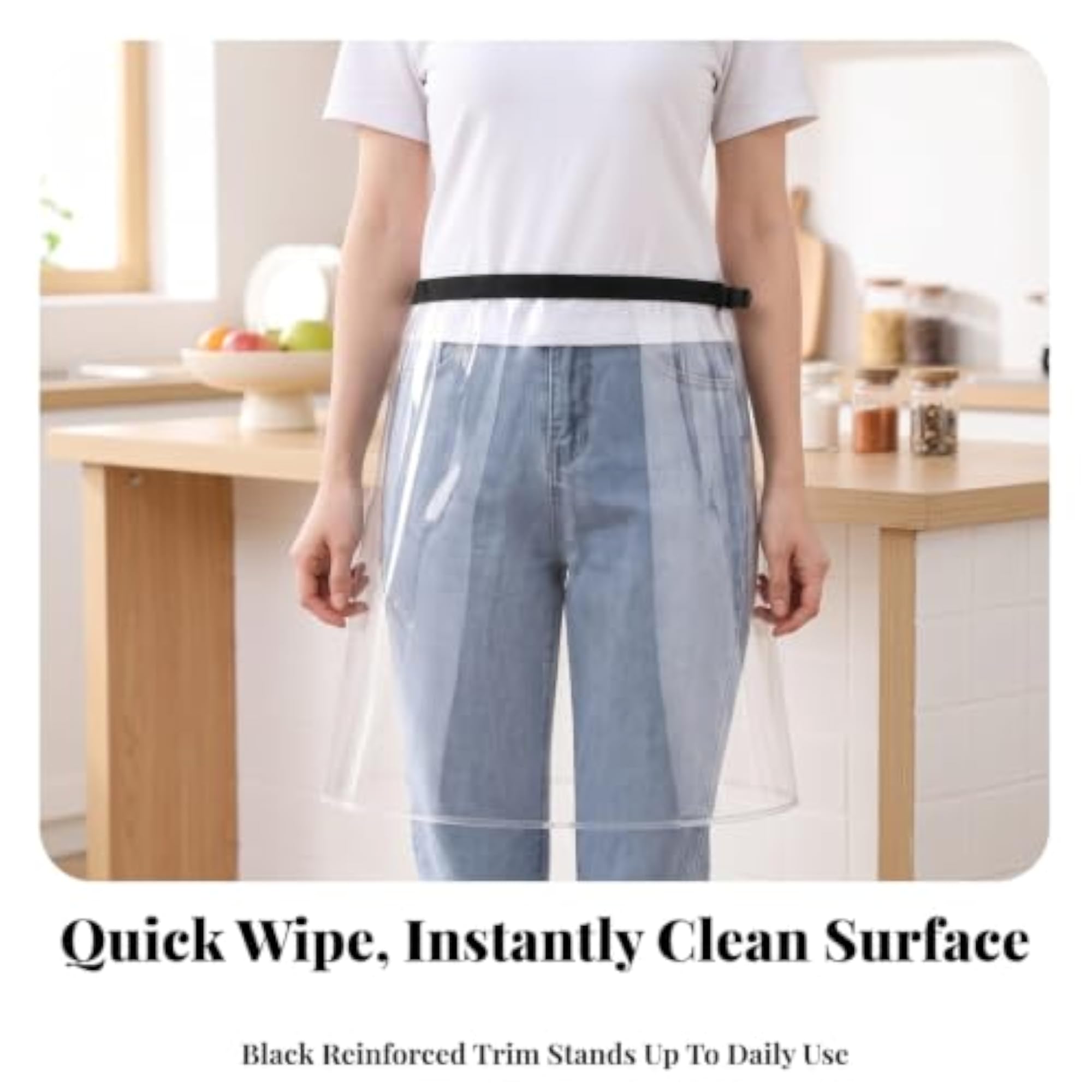 Waterproof Half Apron with Buckle, Lightweight & Washable