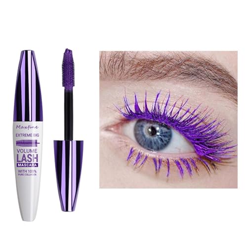 Mascara viola impermeabile, 10 ml, resistente all'acqua, a lunga durata,
