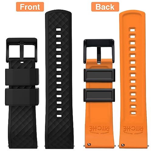 Image of Ritche Christmas Gift Silicone Watch Bands 18mm 20mm 22mm 24mm Quick Release Rubber Watch Bands for Men, White Elephant Gifts, Stocking Stuffers For Men