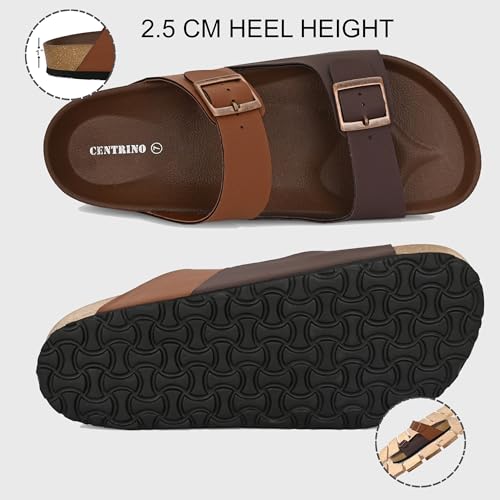 Image of Centrino Men's Berkin-Style Slip-On Sandals | Open Toe Design | Soft PU Footbed | Lightweight & Comfortable | Arch Support | On-Grip Sole | Casual Outdoor Wear (9209)