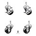 Phenolic Swivel Threaded Stem Caster Set of 4 w/Roller Bearing - 3.5" x 1.25" Black Wheels and 10MM Metric Stems - Includes 2 with Top Locking Brake - 1200 lbs Total Capacity - Service Caster Brand