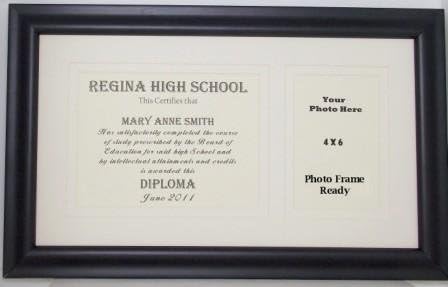 Graduation Diploma Double Creme Mats Certificate Photo Frame 9 X 15 hold 6 x 8 certificate with 4 x 6 photo