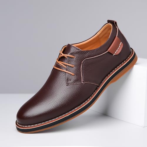 Men's Oxford Shoes - Casual Leather Dress Style, Breathable Lace - up, Ideal for Business Office & Formal Occasions2
