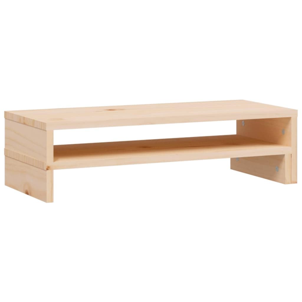 Supporto per monitor (52-101) x 22 x 14 cm, in legno massello di pino da scrivania, rialzo per monitor per PC, laptop, computer
