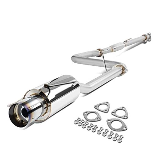 4 Inches Muffler Burnt Tip Catback Exhaust System Compatible with Honda Prelude H22 97-01