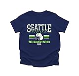 Seattle Football Champions Sunday Football Fan Shirts for Game Day Outfit Adult Unisex Youth T-Shirt, Navy, M