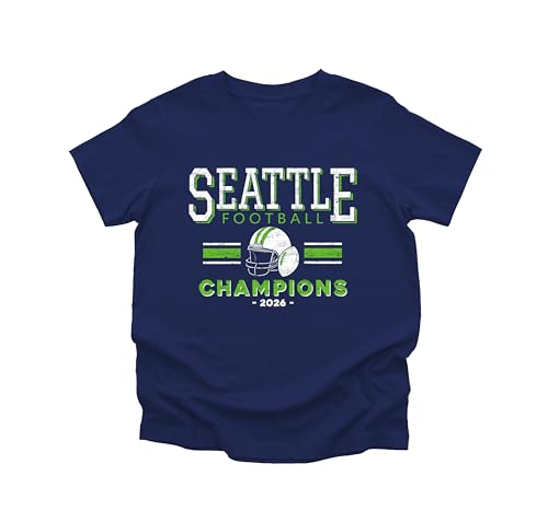 Seattle Football Champions Sunday Football Fan Shirts for Game Day Outfit Adult Unisex Youth T-Shirt, Navy, M