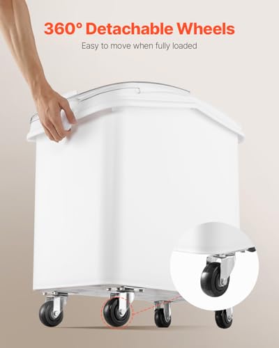Image of VEVOR 27 Gallon Food Storage Container, 500 Cup Commercial Ingredient Bin