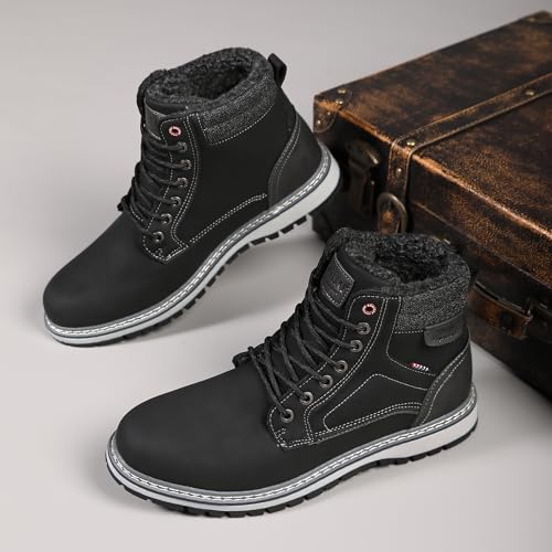 Mens Snow Boots Warm Winter Boots Non Slip Fur Lined Outdoor Shoes4