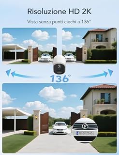 GNCC 4MP Kit 2 Telecamera Wi-Fi Esterno Senza Fili Con Solare Pannello, 2.4G/5GHz WiFi Videocamera Esterno con Visione Notturna a Colori, Audio Bidirezionale, Allarmi PIR, Funziona con Alexa, IP65