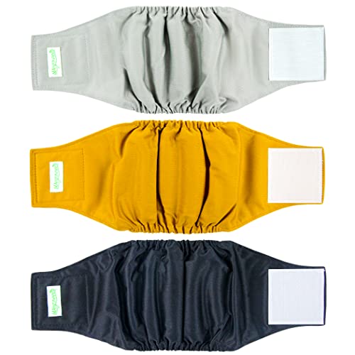 Image of Wegreeco Washable Male Dog Belly Wrap - Pack of 3 - (Gold,Black,Grey,Small)