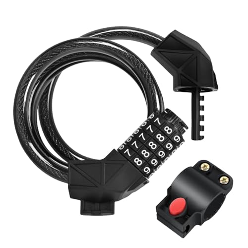 Candado de bloqueo de cable para scooter, bicicleta y moto, 4 pies, 5 dígitos, resistente
