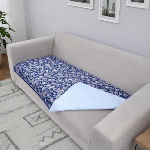 Image of Homerz Premium 7 (3+2+2) Seater Velvet Sofa Panel Cover with Digital Prints | Anti-Slip Backing (Nawab, 7 (3+2+2) Seater)