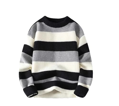 Men's Casual Crew Neck Long Sleeve Striped Knitted Sweater Pullovers
