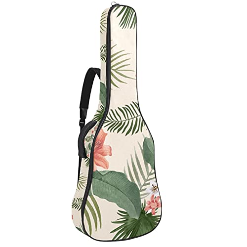 Sac à dos pour guitare folk et classique rouge à motif floral avec bretelle réglable