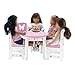 Emily Rose 18 Inch Doll Dining Table and 2 Chairs Set - Pink Butterfly Collection - Compatible with American Girl, Our Generation, My Life As & Adora Dolls - Wooden Dollhouse Furniture