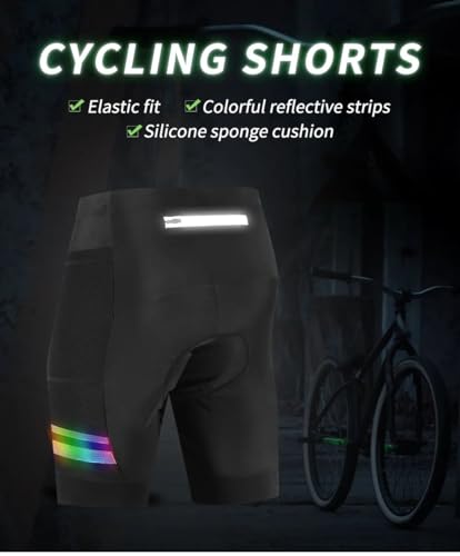 Image of Lista Men's Cycling Shorts 3D Padded Breathable Colorful Reflective Sports Elastic Road Bike Anti-Slip Tights