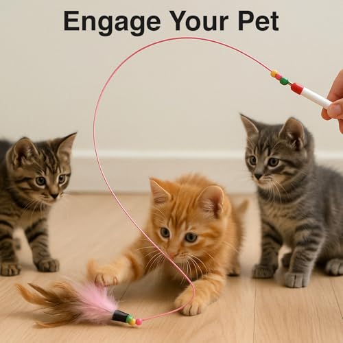 Image of 16 Pcs Cat Toy Set | Interactive Cat Play Kit with Bell Balls, Plush Mice, Teasing Wand, Knitted Balls & More | Indoor Kitten Toy for Active Play and Exercise