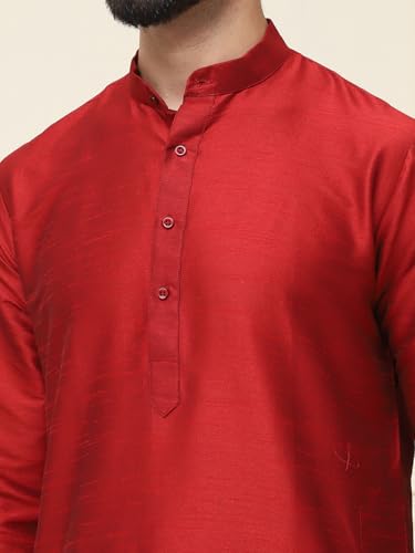 Image of SOJANYA Men's Dupion Silk Solid (Since 1958 Kurta Set & Churidaar Pyjama