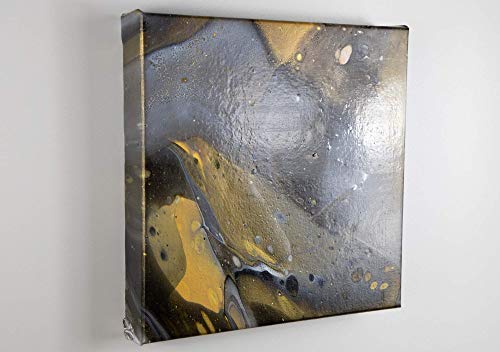 Abstractos piezas únicas – pintura “goldener Nebel” pouring acrílico 30 cm x 30 cm, lienzo