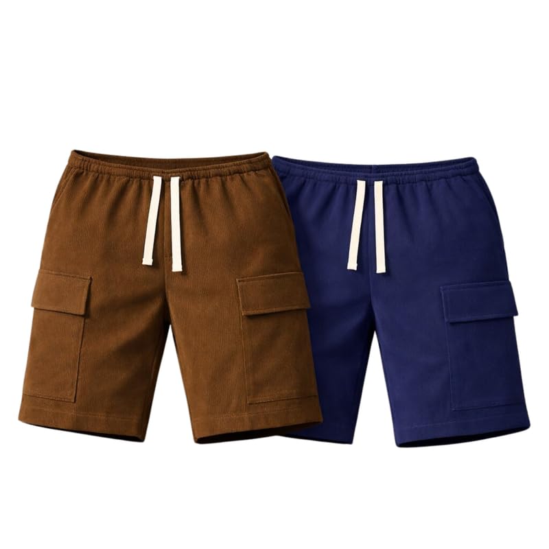 swadesi stuff Men’s Cargo Shorts Pack of 2 Combo Lightweight Breathable Summer Utility Shorts with 4 Pockets for Travel & Everyday Wear-picture-20