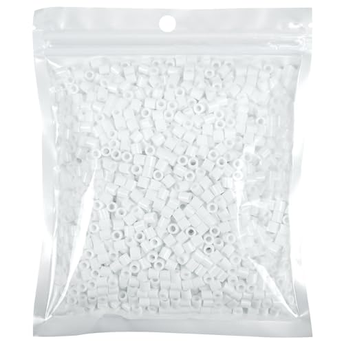 Tcthbc Fuse Beads 2000 Piece Melty Beads 5mm Iron Beads Compatible Perler Beads Hama Beads, White