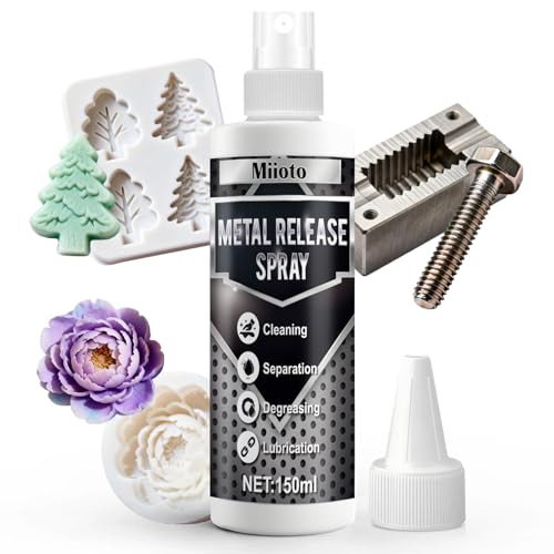 Miioto Spray Silicona, Spray Desmoldeante de Resinas Epoxi, Lubricante de Silicona Adecuado Como Agente Desmoldeante, Apto para Jabones, Velas, Moldes de PVC, Madera, Metal o Metacrilato, 150ml